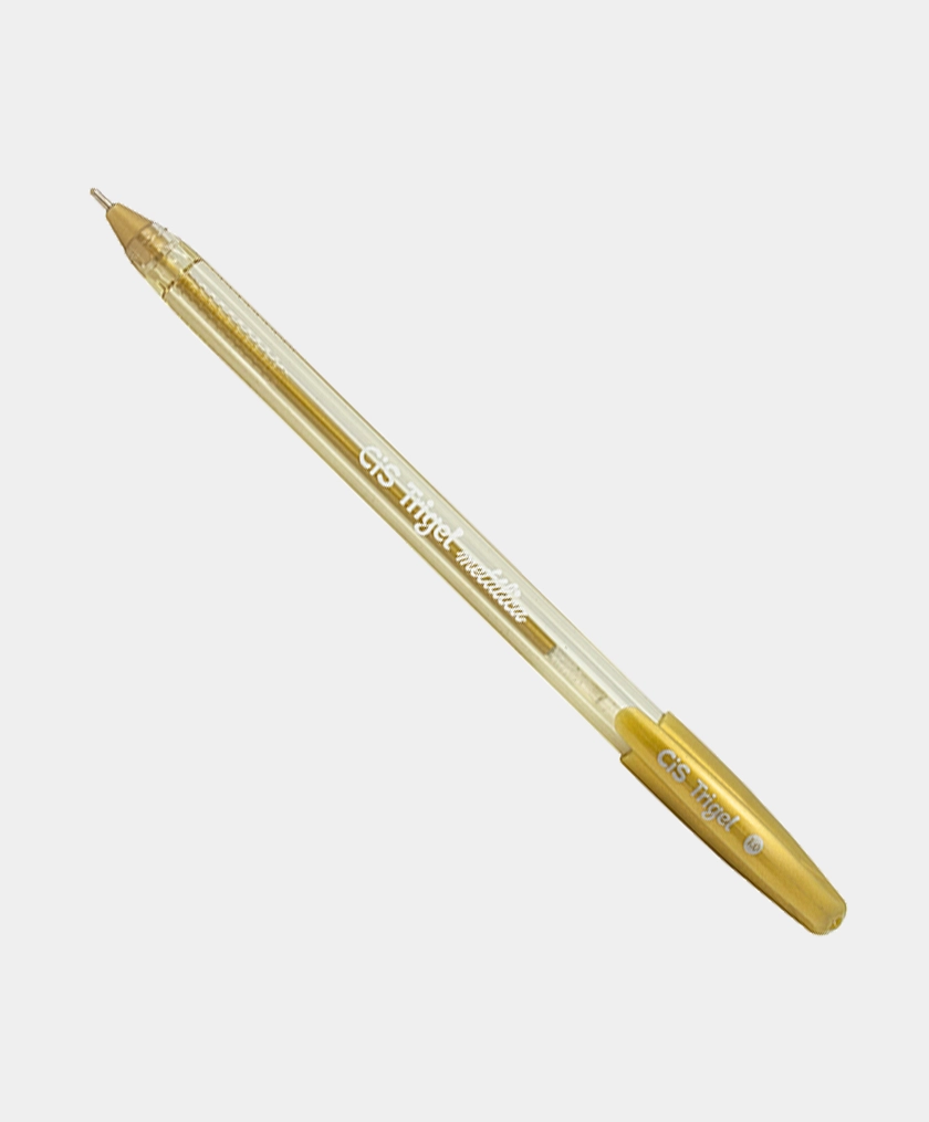caneta gel cis metalica dourada