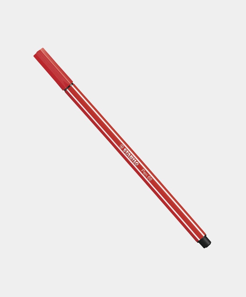 caneta hidrografica stabilo pen 68 vermelho escuro